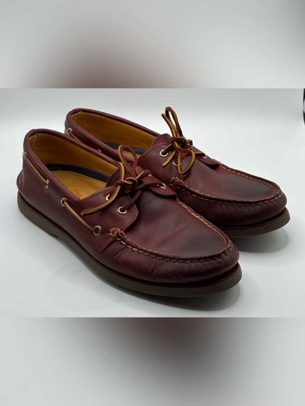 Sperry Gold Cup Leather Boat Shoes Men's Size 10.5M Burgundy Brown Hand-Sewn